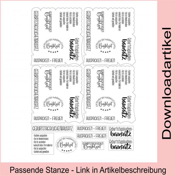 Geburtstagskuchenbausatz -00457 - Downloadprodukt
